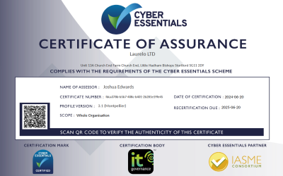 Laurelo Achieves Cyber Essentials Accreditation – What It Means for Our Clients and Team